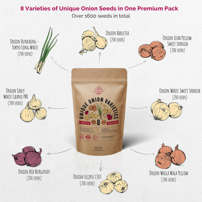 Qualtivate PUA-7A 8 Types Onion Variety Pack Combo Seed(500 per packet)