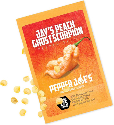 Qualtivate HYB-7A Jay’s Peach Ghost Scorpion Pepper Chilli Seed(300 per packet)