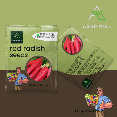 AGRO MILL RED RADISH / LAAL MOOLI / LAL MULI / HIGH GERMINATION VEGETABLE Seed(100 per packet)