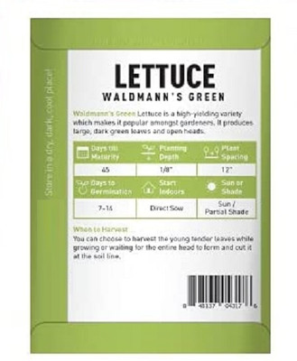Qualtivate PUA-9A Waldmann's Green lettuce Seed(300 per packet)