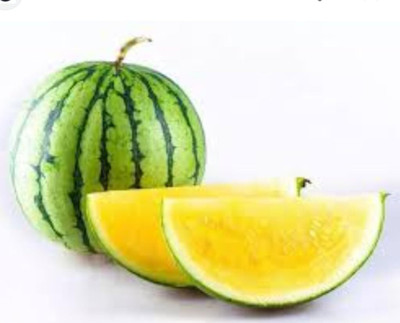 Biosnyg F1 Hybrid Yellow Watermelon Fruit Seeds For Gardening-(100 Seeds) Seed(100 per packet)
