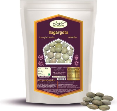 biotic Sagargota Seeds (Caesalpinia bonducella) Karanjwa-Kalarchikai - Sagargoti - 100g Seed(100 per packet)