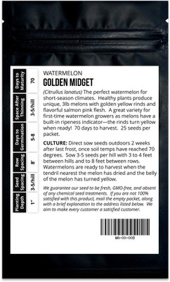Qualtivate AXL-1AT Golden Midget Watermelon Seeds Seed(100 per packet)