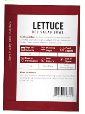 Qualtivate DXL-2AT Red Salad Bowl Lettuce Seed(300 per packet)