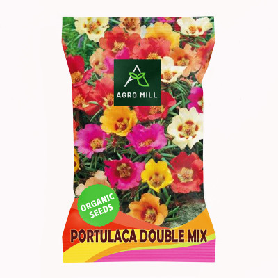 AGRO MILL PORTULACA/GRANDIFLORA/MOSS ROSE/SUN ROSE/ROCK ROSE MULTIFLORA DOUBLE MIX FLOWER Seed(50 per packet)
