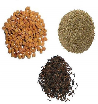 BrijBooti Combo Pack of Methi - Ajwain - kali Jeeri 400 Gr Seed(50 per packet)