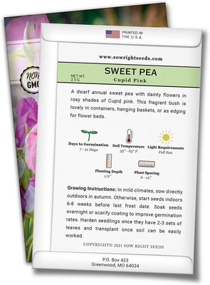 VibeX ® XXL-349 Cupid’s Pink Sweet Pea Flower Seeds Seed(50 per packet)