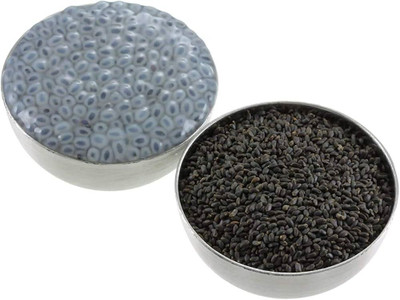 AnnieHerbs Basil Seeds | Sabja Seeds for Falooda | Tukmaria Seeds for Eating | Takmaria Seed(120 per packet)