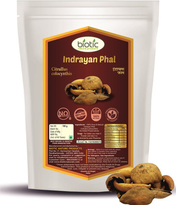biotic Indrayan Phal - Citrullus Colocynthis Fruit - Bitter Apple Fruit - Indrayan Fal Seed(100 g)