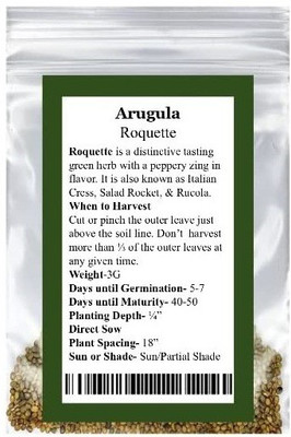 CYBEXIS PUAS-9 - Arugula Italian Cress Rocket - (2250 Seeds) Seed(2250 per packet)