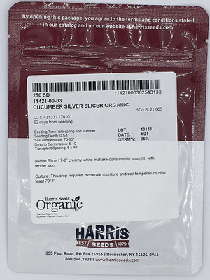 WILLVINE GUA-635 Cucumber Silver Slicer Organic Seed(200 per packet)