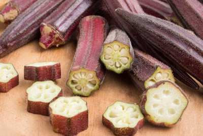 Quentova Burgundy Red Okra Seeds-RJ-3J Seed(150 per packet)