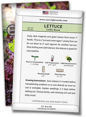 VibeX NDIR-68 - Lolla Rosa Lettuce - (450 Seeds) Seed(450 per packet)