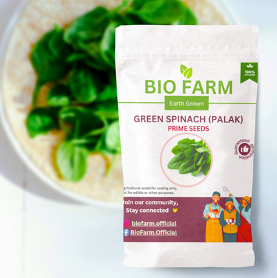 BIO FARM Palak, Green Spinach Seed(2000 per packet)