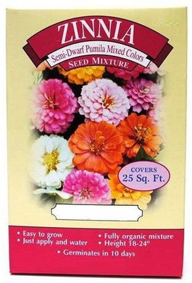 CYBEXIS Zinnia Semi-dwarf Pumila Mixed Colors Seed Mixture Seed(25 per packet)