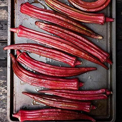 WILLVINE Okra seeds red okra Heirloom F1 Hybrid variety-[100 Seeds] Seed(100 per packet)