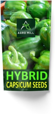 AGRO MILL HYBRID F1 PREMIUM QUALITY CAPSICUM/SHIMLA MIRCH FOR HOME KITCHEN GARDEN Seed(30 per packet)