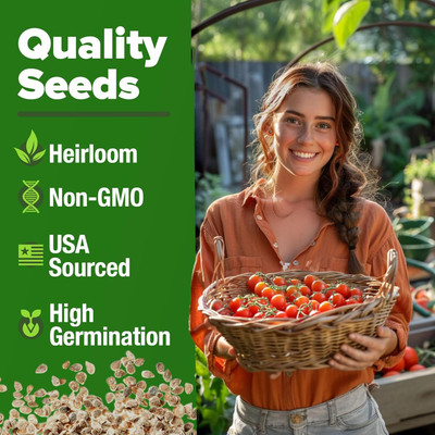 Biosnyg Hybrid Large Red Cherry Tomato Vegetable Seeds For Gardening - (2000 Seeds) Seed(2000 per packet)