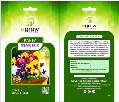 Clint AGRIMAX GARDENS MIX OF STAR PANSIES FOR A COLORFUL GARDEN DISPLAY FOWERS & SEEDS Seed(40 per packet)