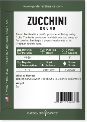 CYBEXIS LX-81 - Round Zucchini for Planting - (75 Seeds) Seed(75 per packet)