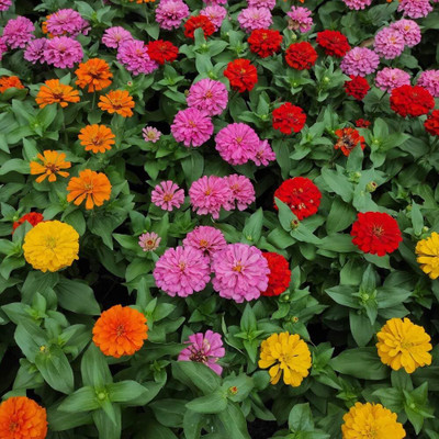 Lorvox Zinnia Double Mixed Color Flower Seed(100 per packet)