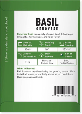 VibeX ® LXI-94 Organic Genovese Sweet Basil Seed(1000 per packet)
