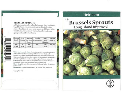 Biosnyg Improved Brussel Sprouts Seeds-[1000 Seeds] Seed(1000 per packet)
