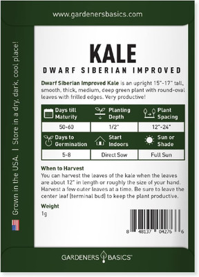 WILLVINE VMR -V Dwarf Siberian Improved Kale [50g] Seed(15000 per packet)