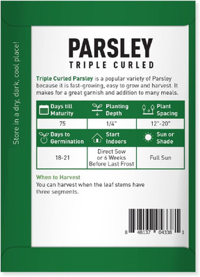 CYBEXIS LX-13 - Triple Curled Parsley - (750 Seeds) Seed(750 per packet)