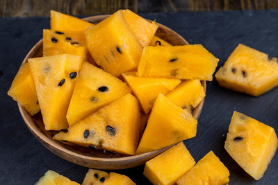 KNESSiN Tendersweet Orange Watermelon Seeds For Kitchen Gardening-(50 Seeds) Seed(50 per packet)
