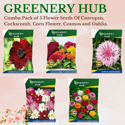 Greenery Hub Five Blooms Flower Seed Combo Seed(100 per packet)