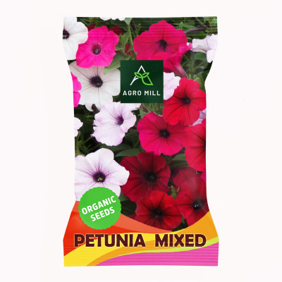 AGRO MILL PETUNIA MULTIFLORA MIXED PREMIUM QUALITY FLOWER Seed(50 per packet)