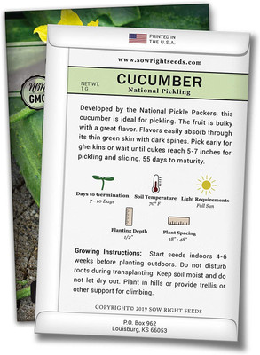 VibeX LX-30 - Pickling Cucumber - (150 Seeds) Seed(150 per packet)
