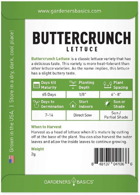 CYBEXIS VVI-72 - Butterhead Boston Bibb Buttercrunch Lettuce - (1350 Seeds) Seed(1350 per packet)