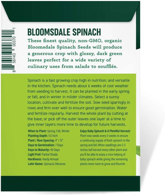 VibeX LX-13 - Spinach(Bloomsdale Long Standing) - (2250 Seeds) Seed(2250 per packet)