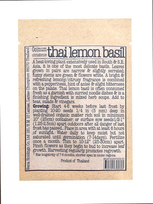 CYBEXIS LX-47 - Thai Lemon Basil - (13500 Seeds) Seed(13500 per packet)