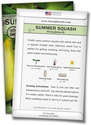 Qualtivate RES-1A Straightneck Zucchini Squash Seed(30 per packet)