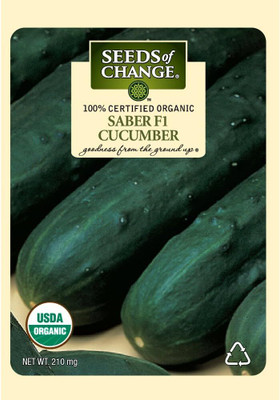 Qualtivate PUA-8A Certified Organic Seed, Saber F1 Cucumber Seed(300 per packet)