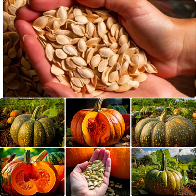 Silba Pumpkin Seeds, kaddu Bij, Kumra Bij, Squash Seeds Seed(66 per packet)