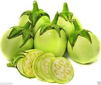VibeX ® VXI-785 Green Brinjal -No need to peel Seed(200 per packet)