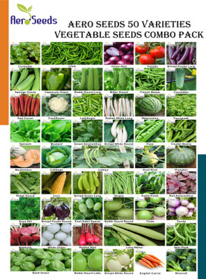 Aero Seeds Combo of 50 varieties vegetable seeds with instruction manual. Seed(50 per packet)