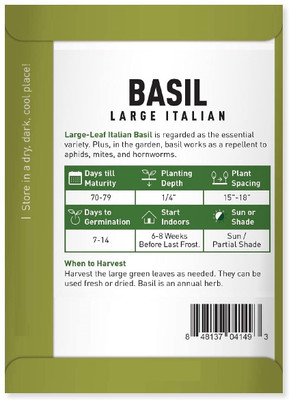 Biosnyg Basil (Large Leaf)Italian Seed(250 per packet)