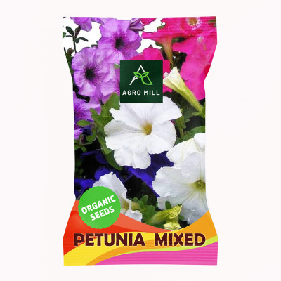 AGRO MILL PETUNIA MULTIFLORA MIXED PREMIUM QUALITY FLOWER Seed(50 per packet)