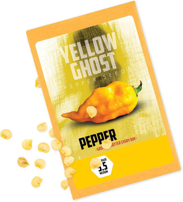 KNESSiN F1 Hybrid Hot Yellow Ghost Pepper Seeds For Gardening-(2400 Seeds) Seed(2400 per packet)