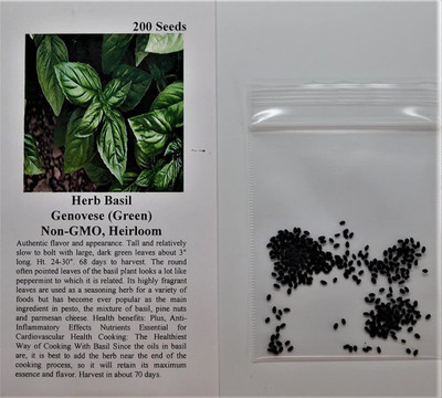VibeX TLX-58 - Sweet Basil Genovese Ocimum Basilicum - (4500 Seeds) Seed(4500 per packet)