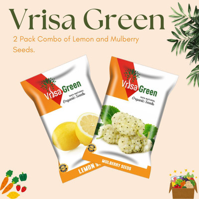 Vrisa Green Lemon & Mulberry Seeds Combo – Nature’s Best for Your Garden Seed(50 per packet)
