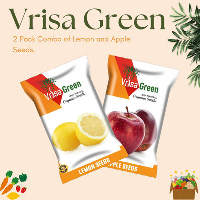 Vrisa Green Lemon and Apple Seeds Combo for a Fruitful Garden Seed(50 per packet)