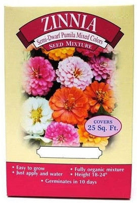 Qualtivate VXI-123 Zinnia Semi-dwarf Pumila Mixed Colors Seed Mixture Seed(25 per packet)