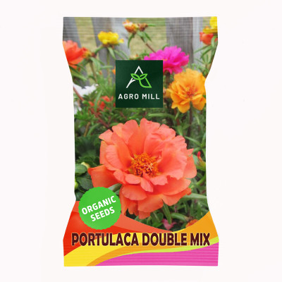 AGRO MILL PORTULACA/GRANDIFLORA/MOSS ROSE/SUN ROSE/ROCK ROSE MULTIFLORA DOUBLE MIX FLOWER Seed(50 per packet)