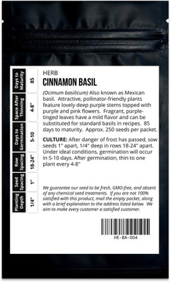 VibeX XL-97 - Organic Cinnamon Basil - (4500 Seeds) Seed(4500 per packet)